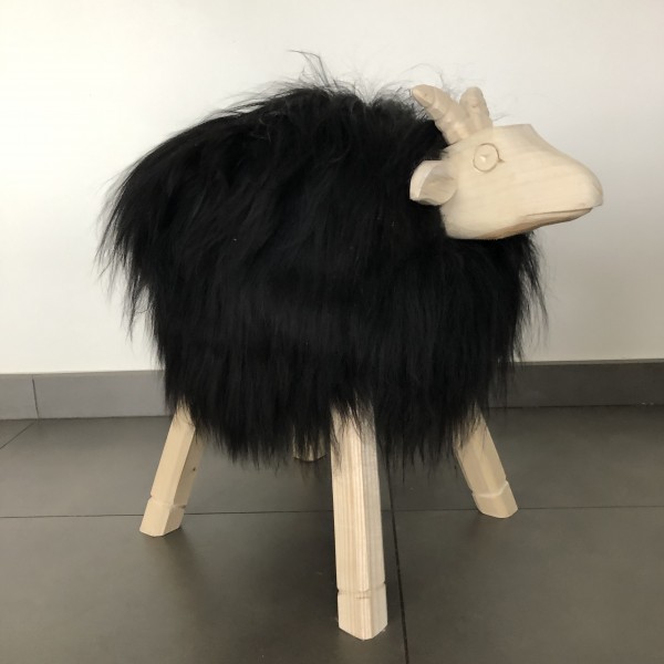 Maison Thuret - Tabouret mouton décoratif noir