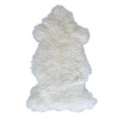 Maison Thuret - Peau de mouton naturelle blanche bouclée