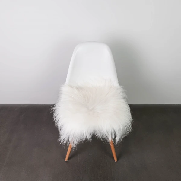 Galette de chaise en Peau de mouton islandais blanc (ronde ou